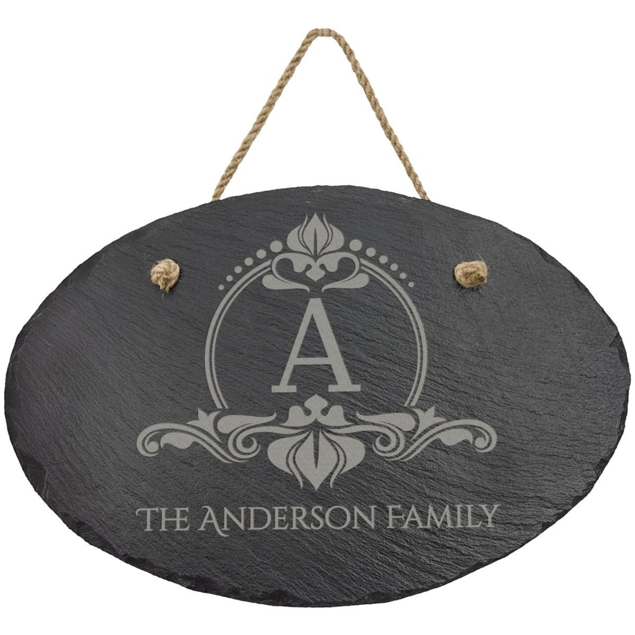 Laserable Slate Decor with Hanger String, Oval 11.75" x 7.75"